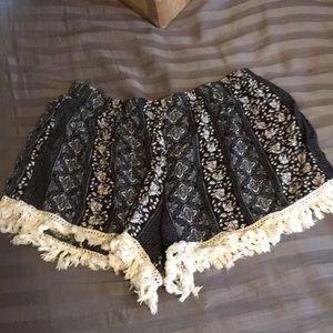 Black and white patterned shorts